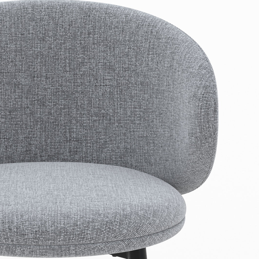 lot de 2 chaise cecilia tissu gris fonce chine pieds noirs