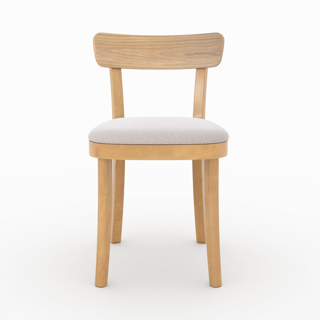 lot de 2 chaise en bois et tissu beige keno