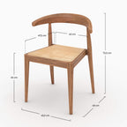 lot de 2 chaises alia en bois de teck et cannage en rotin