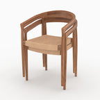 lot de 2 chaises bali bois de teck corde synthetique