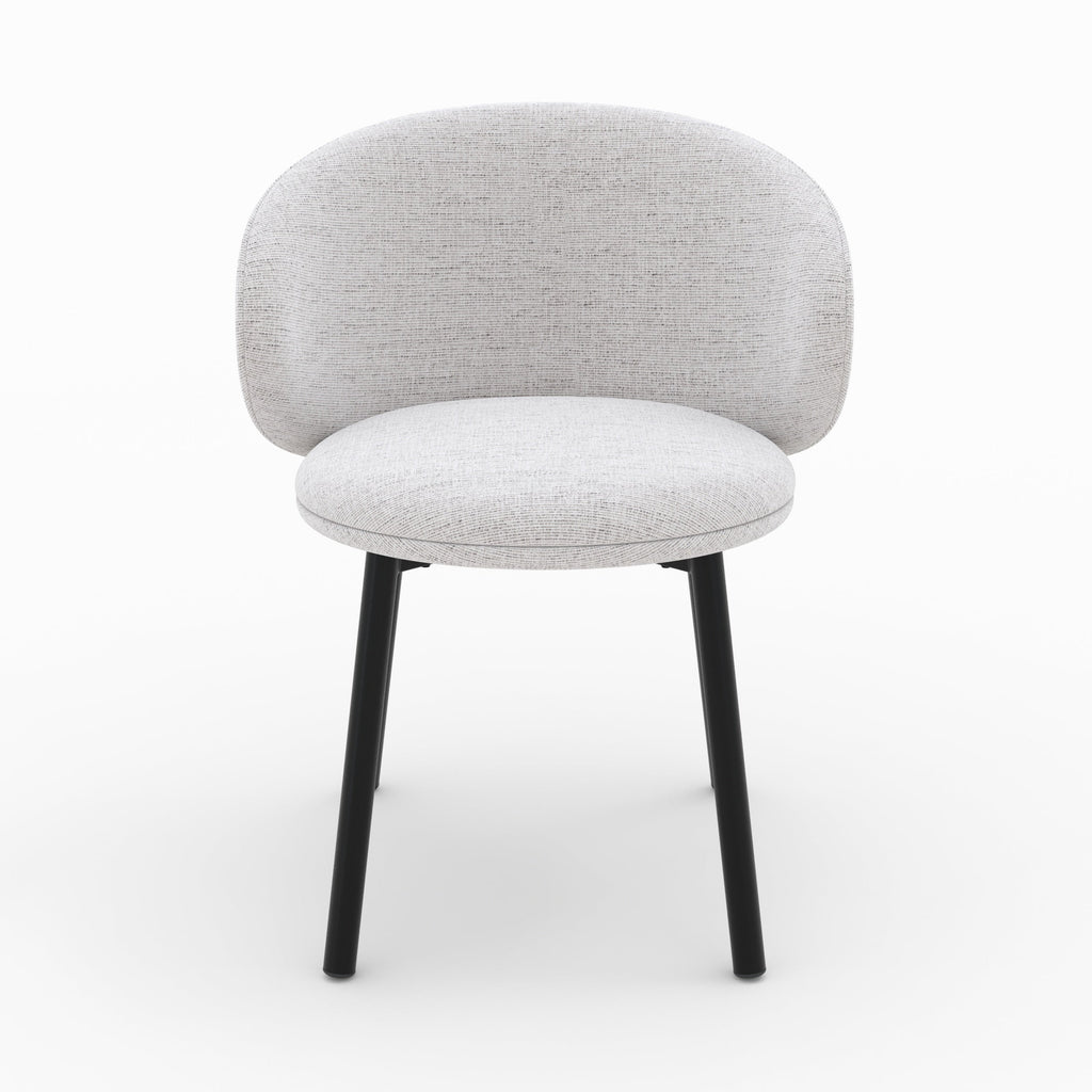 lot de 2 chaises cecilia en tissu gris tres clair chine lot de 2
