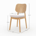 lot de 2 chaises clyde bois clair tissu beige
