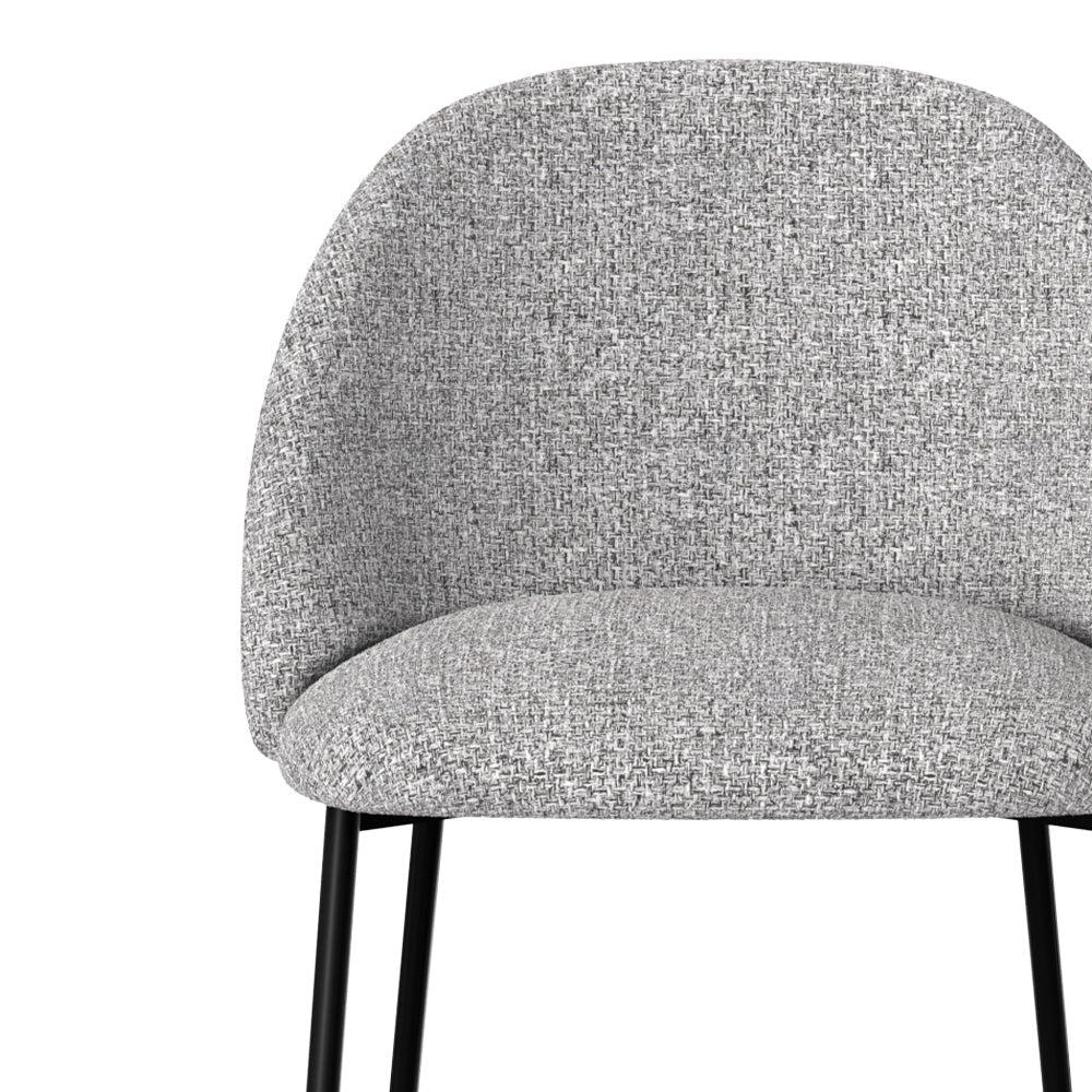 lot de 2 chaises de bar 66 cm tissu gris chine karl
