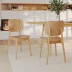 lot de 2 chaises de bar en bois clair hevea clyde