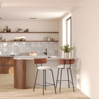 lot de 2 chaises de bar en tissu beige alize
