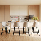 lot de 2 chaises de bar en tissu beige pipo