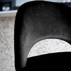 lot de 2 chaises de bar velours noir penelope
