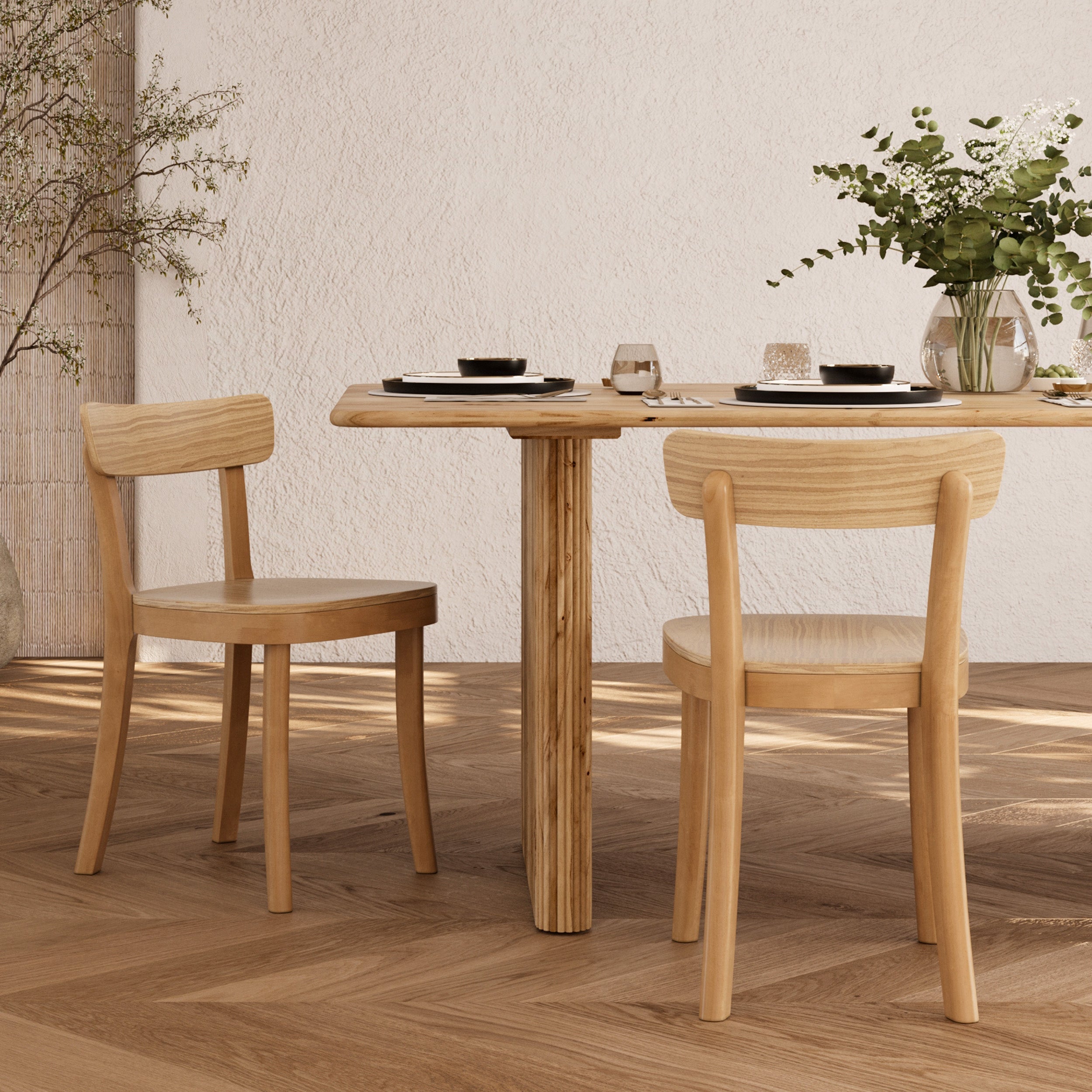lot de 2 chaises en bois clair keno rdv deco