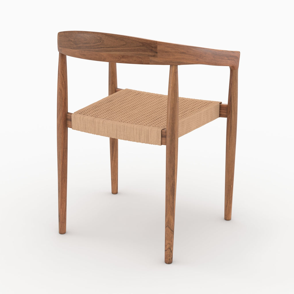 lot de 2 chaises en bois de teck et corde synthetique bali