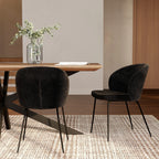 lot de 2 chaises en tissu boucle noir groom