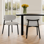 lot de 2 chaises en tissu gris clair nao