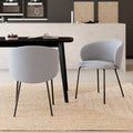 lot de 2 chaises en tissu gris clair pieds noirs