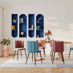 lot de 2 chaises en velours bleu rosy pieds noirs