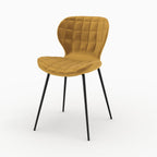 lot de 2 chaises mazzia en velours jaune curry pieds en metal