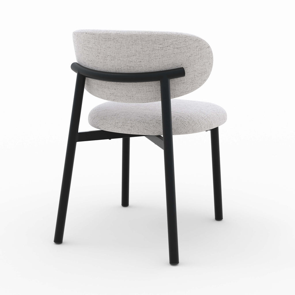 lot de 2 chaises nao en tissu gris clair chine