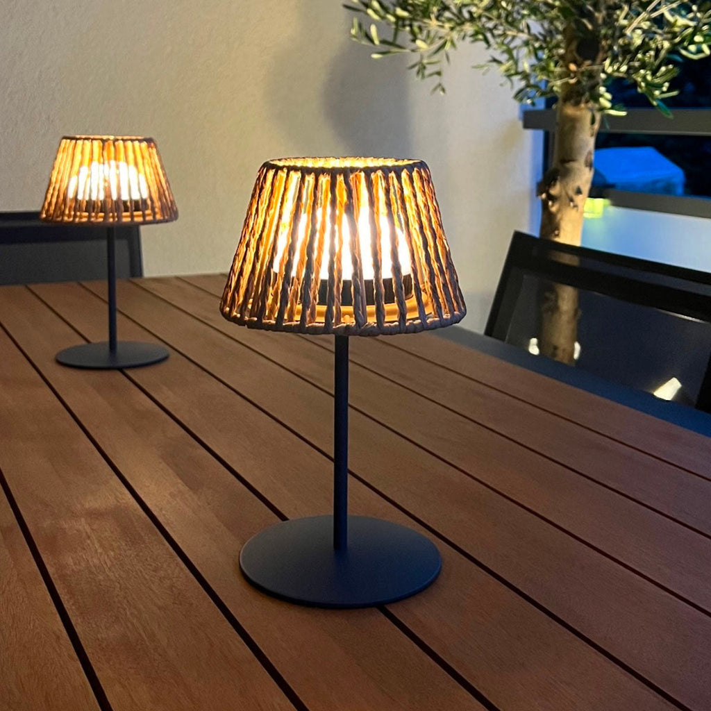 Raffy - Lampe De Table Sans Fil - Polyrotin - Beige