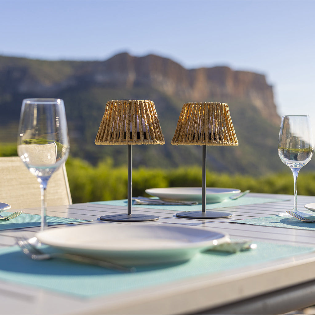 Raffy - Lampe De Table Sans Fil - Polyrotin - Beige