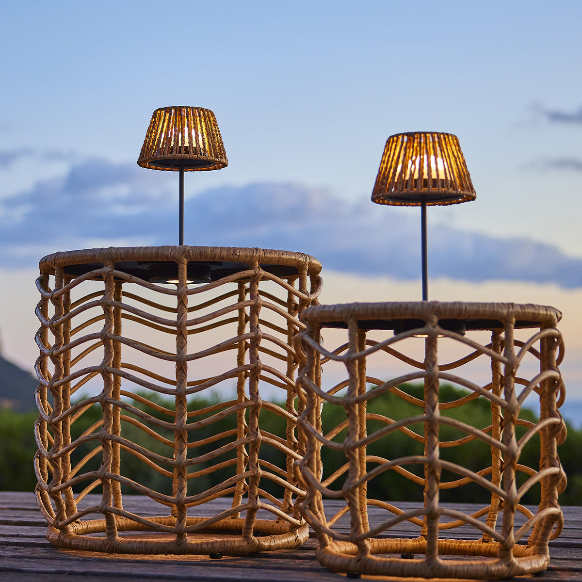 Raffy - Lampe De Table Sans Fil - Polyrotin - Beige