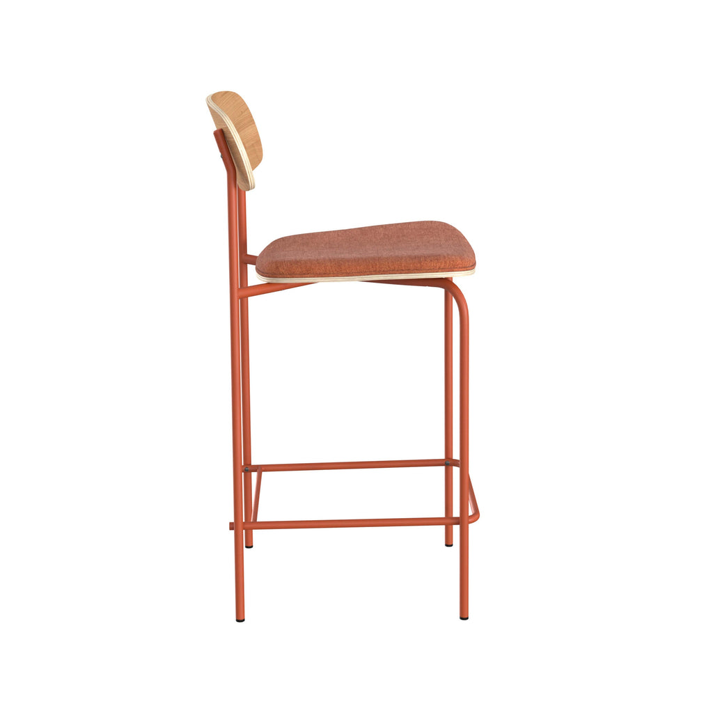 louna chaise pour ilot central en tissu terracotta 65 cm lot de 2