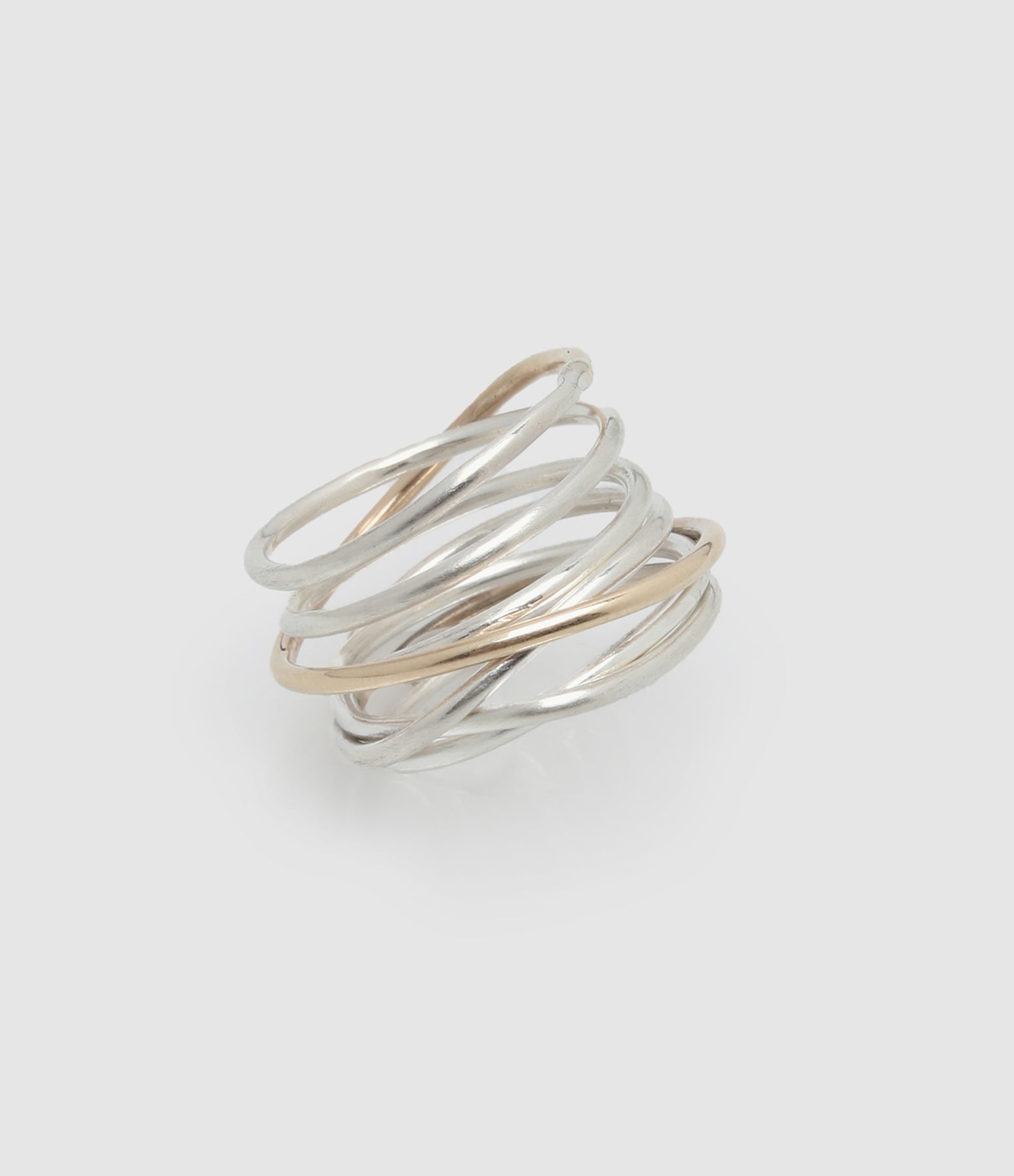 Lsonge - Bague Sublime Spirale Argent Fil Or - Femme