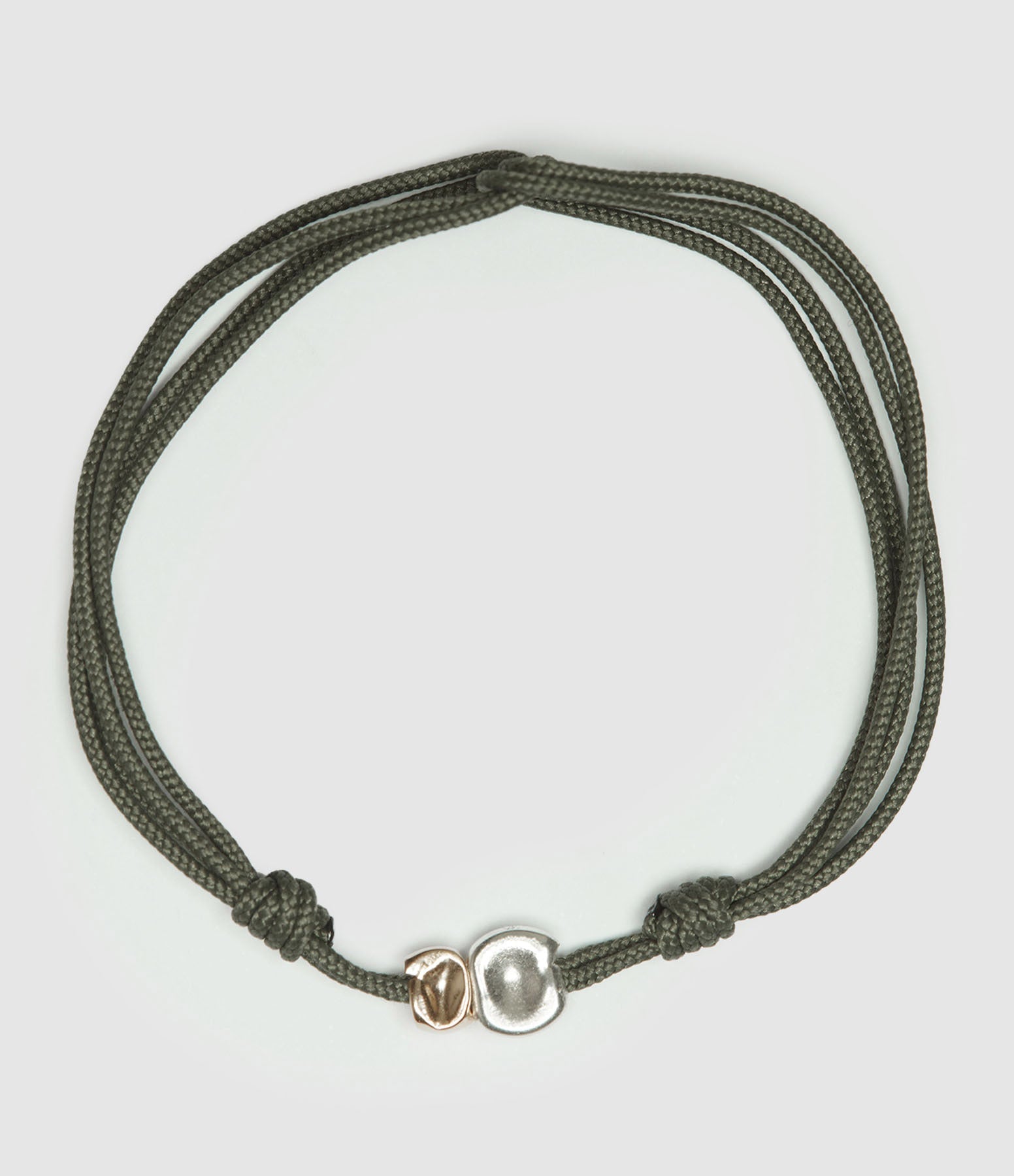 Lsonge - Bracelet Sublime Cordon Pépite Or Argent Kaki - Femme