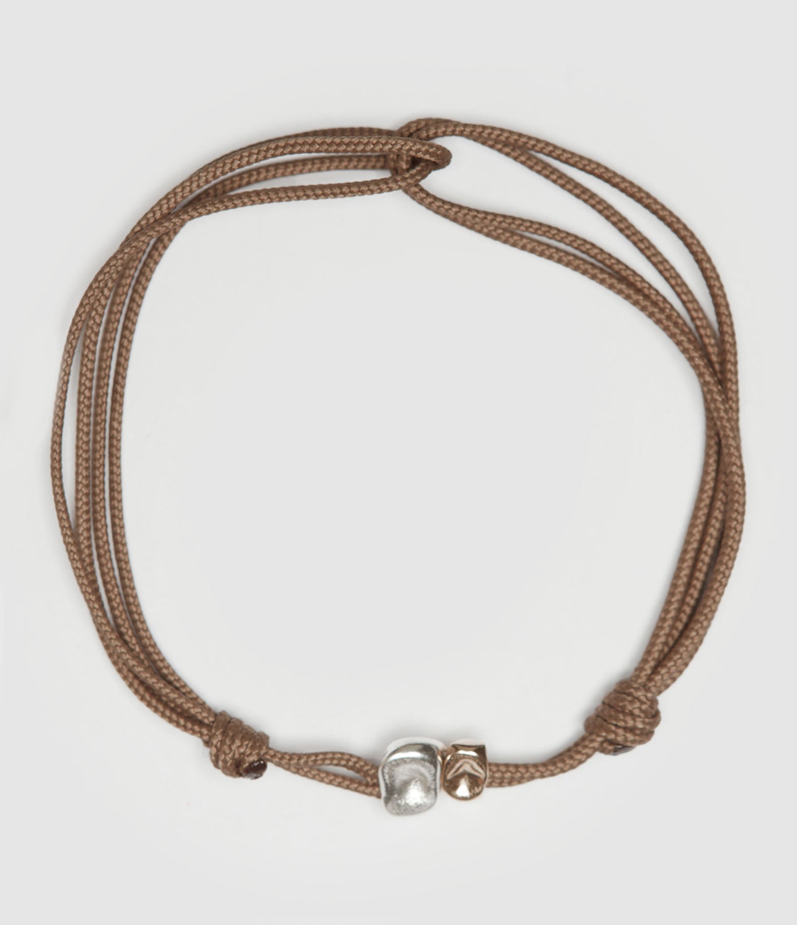 Lsonge - Bracelet Sublime Cordon Pépite Or Argent Taupe - Femme