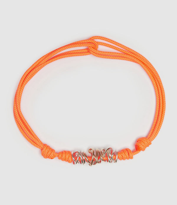 Lsonge - Bracelet Sublime Cordon Spirale Or Argent Orange - Femme