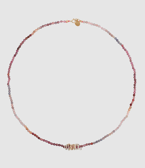 Lsonge - Collier Sublime Stone Spirale Or Argent Rubis D'Inde - Femme