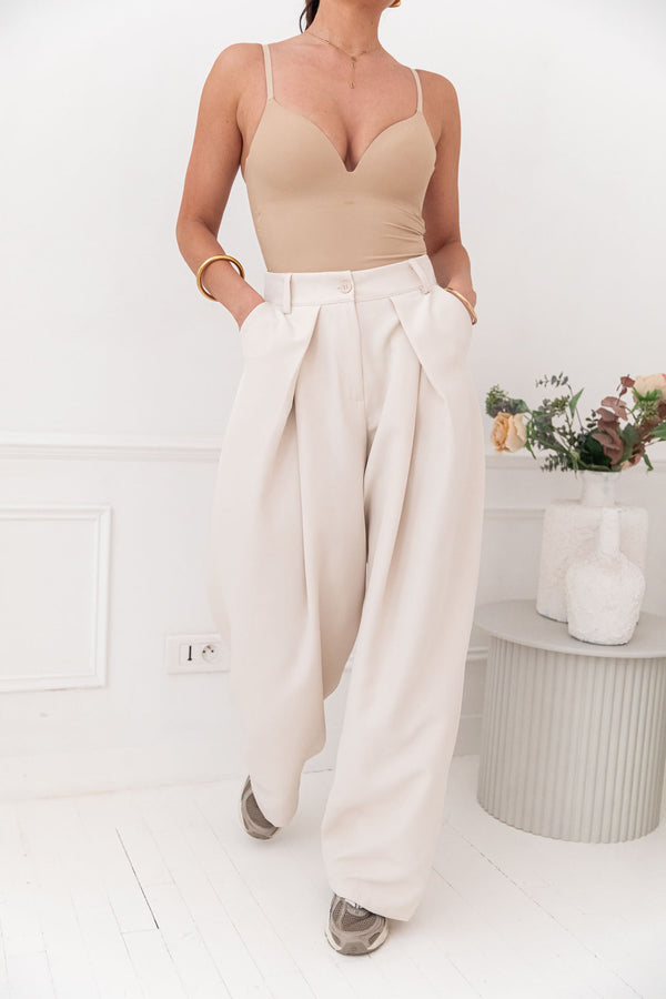 LUCIEN Écru - Pantalon À Pinces