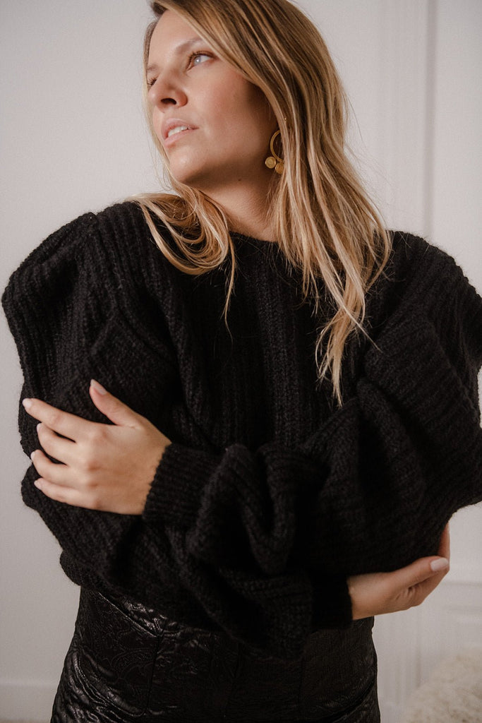 Maille Maja Black - Noir - Plume Paris - The Bradery