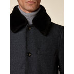 Manteau À Col Amovible - Gris - De Fursac - The Bradery