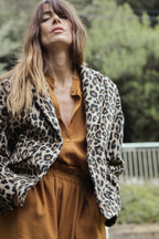 Manteau Court Luno - Léopard - Plume Paris - The Bradery