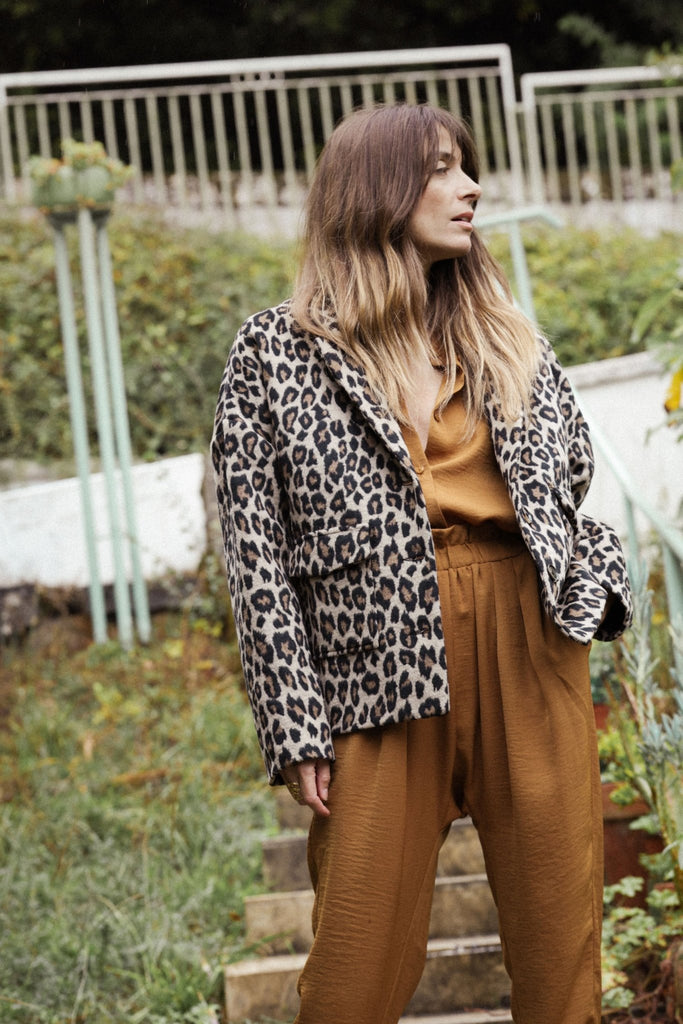 Manteau Court Luno - Léopard - Plume Paris - The Bradery