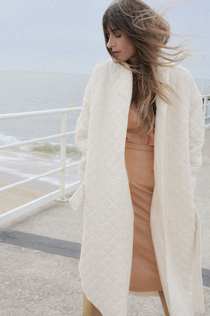 Manteau Neptune Long - Écru - Plume Paris - The Bradery