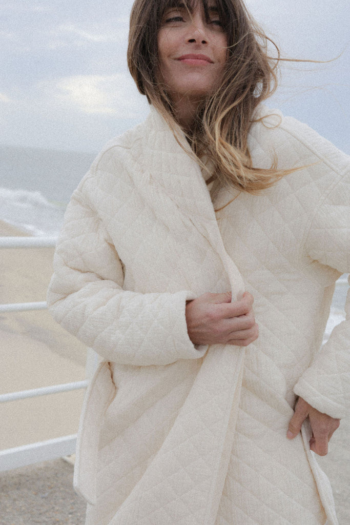 Manteau Neptune Long - Écru - Plume Paris - The Bradery