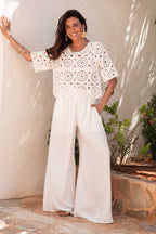 MARCEL Blanc - Top Crochet