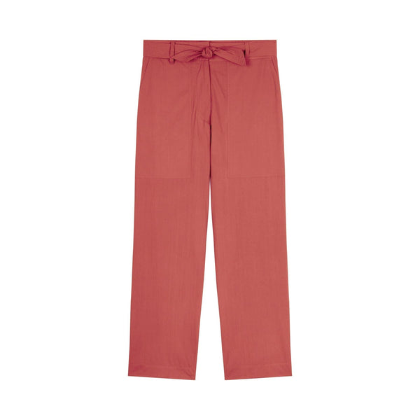 MARCO PANTALON TAILLE HAUTE EN POPLINE DE COTON - CALAROSSA Pantalon Mare Di Latte