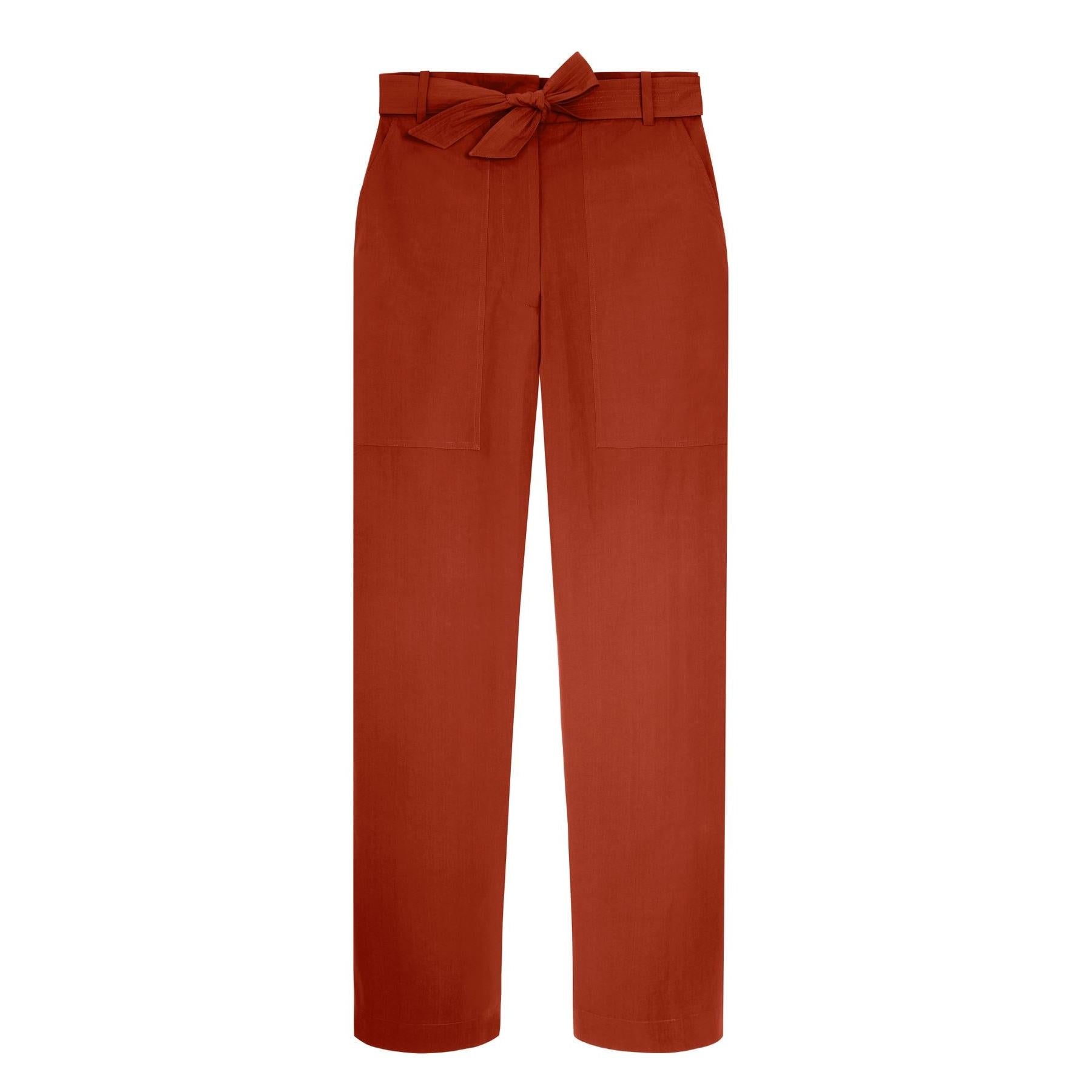 MARCO PANTALON TAILLE HAUTE EN POPLINE DE COTON - SIENNE Pantalon Mare Di Latte