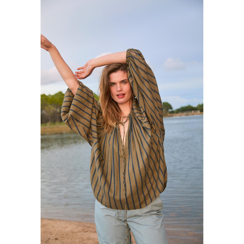 Blouse Bono Imprime Pelicano - Light Blue Red