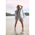 Poncho Rafaele Tie And Dye Etamine De Laine - Nuage