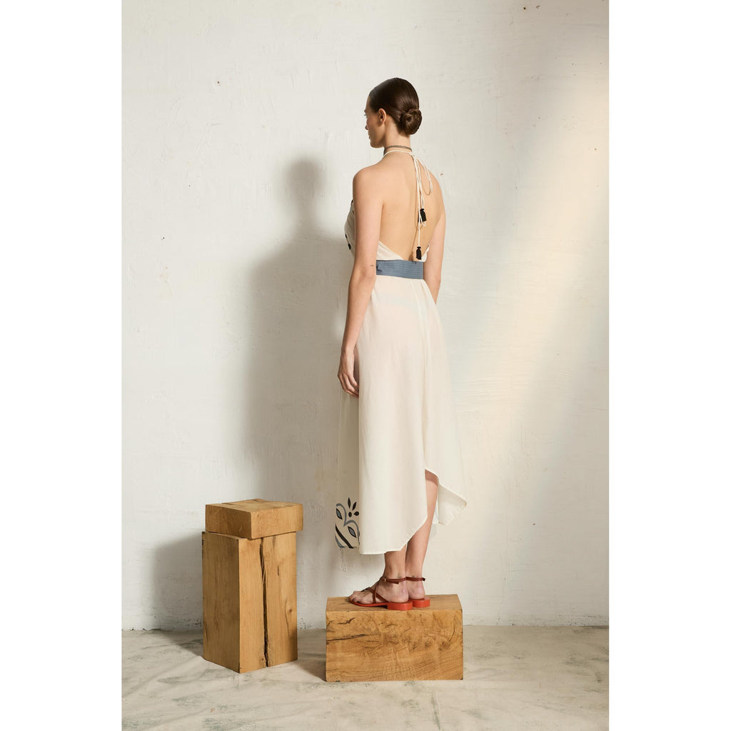 Robe Ivina Imprime Arabesque - White