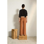 Pantalon Auguste Soie - Havane Brown