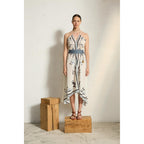 Robe Ivina Imprime Arabesque - White
