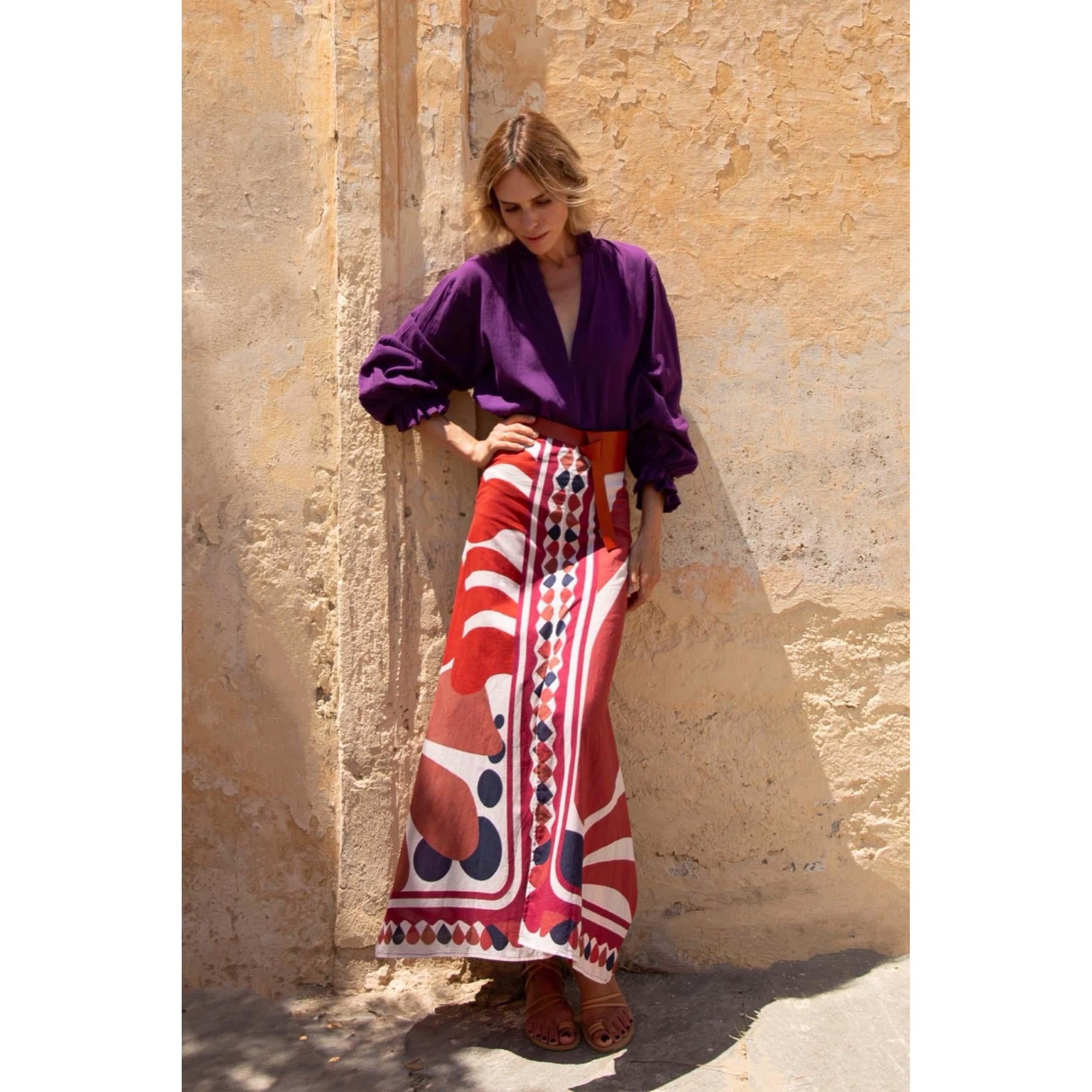 Jupe Pao Imprime Riviera - Violet