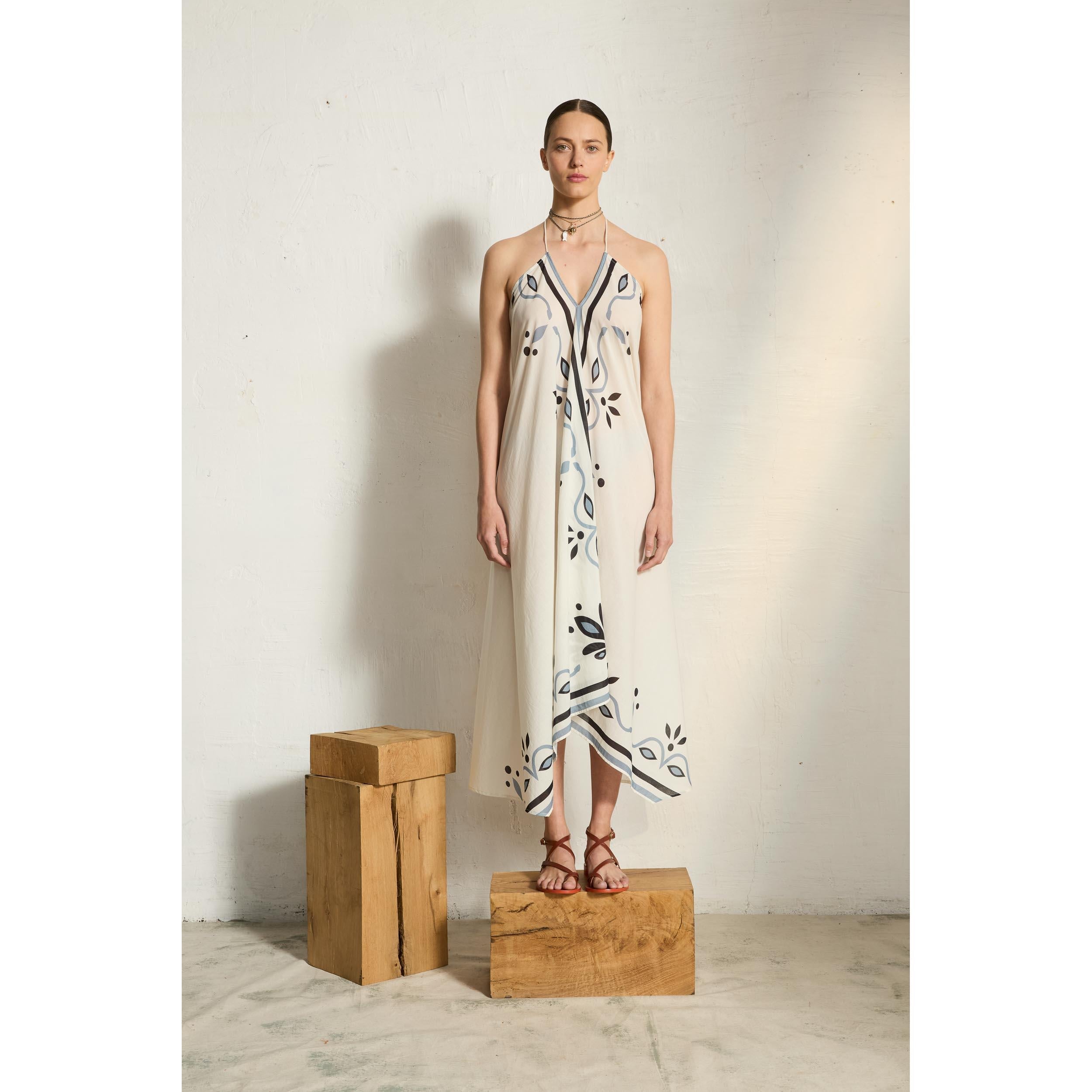 Robe Ivina Imprime Arabesque - White