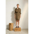Robe Lily Long Imprime Pelicano - Army Dark Blue
