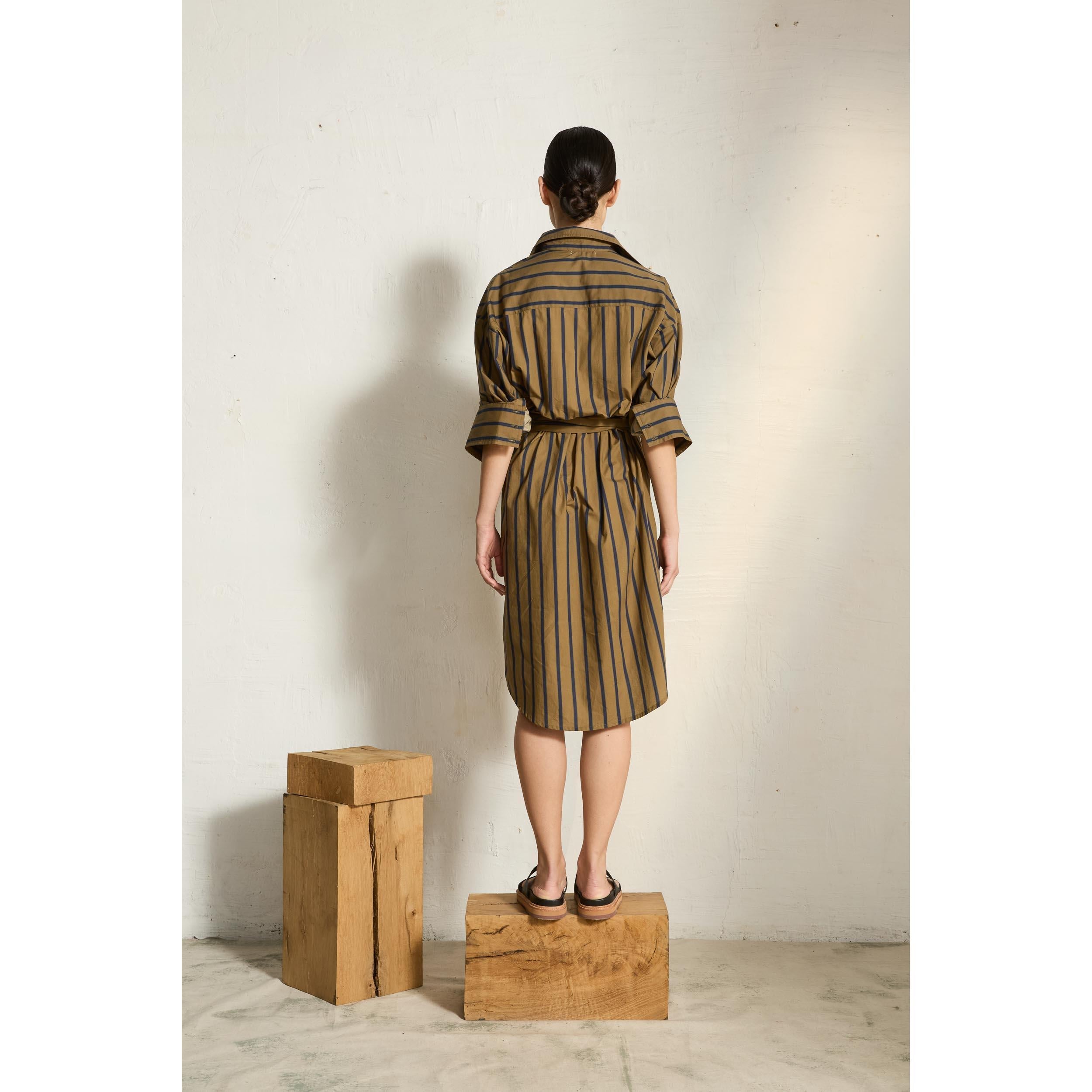 Robe Lily Long Imprime Pelicano - Army Dark Blue