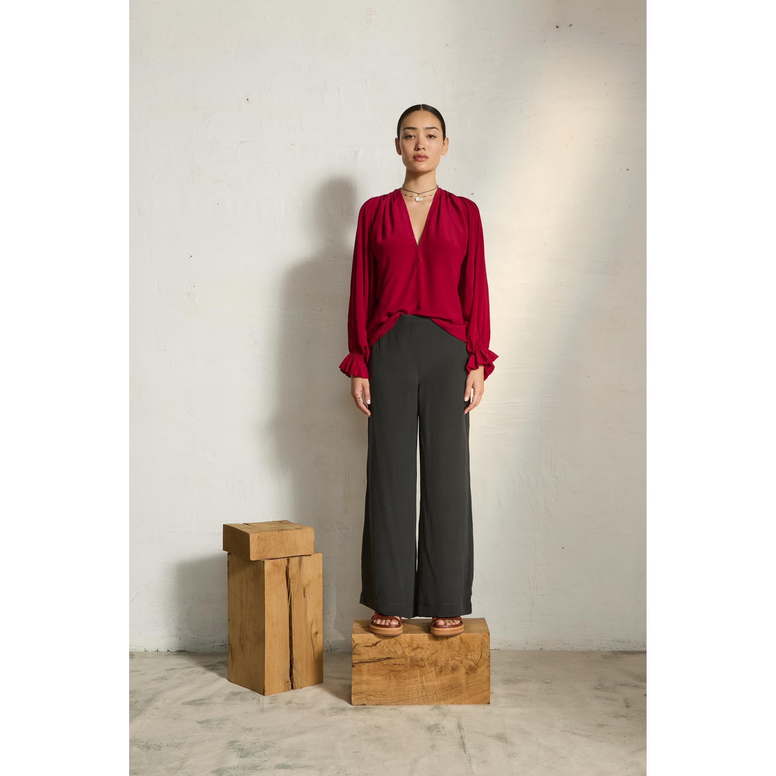 Pantalon Auguste Soie - Ardoise