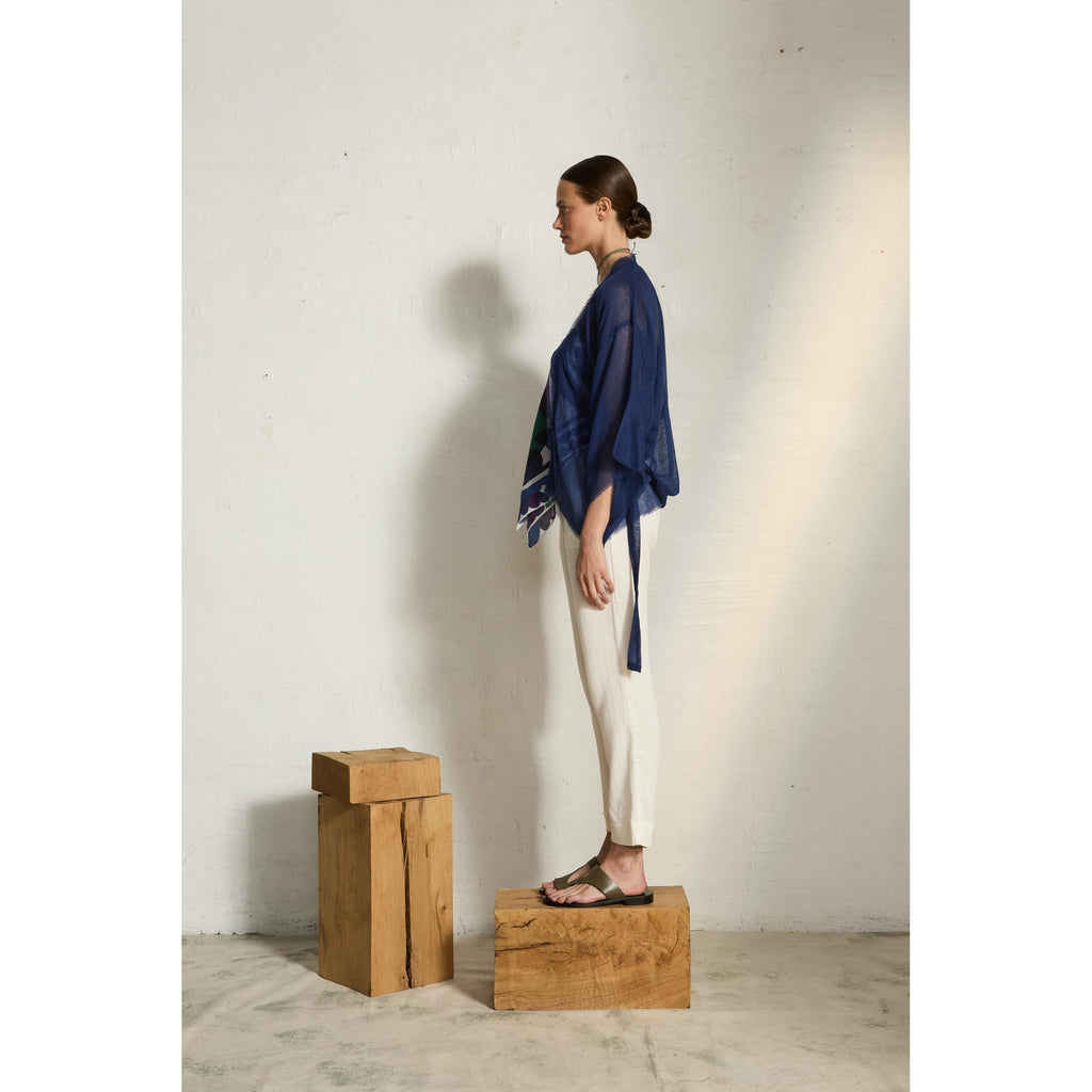 Kimono Renata Etamine De Laine - China Blue