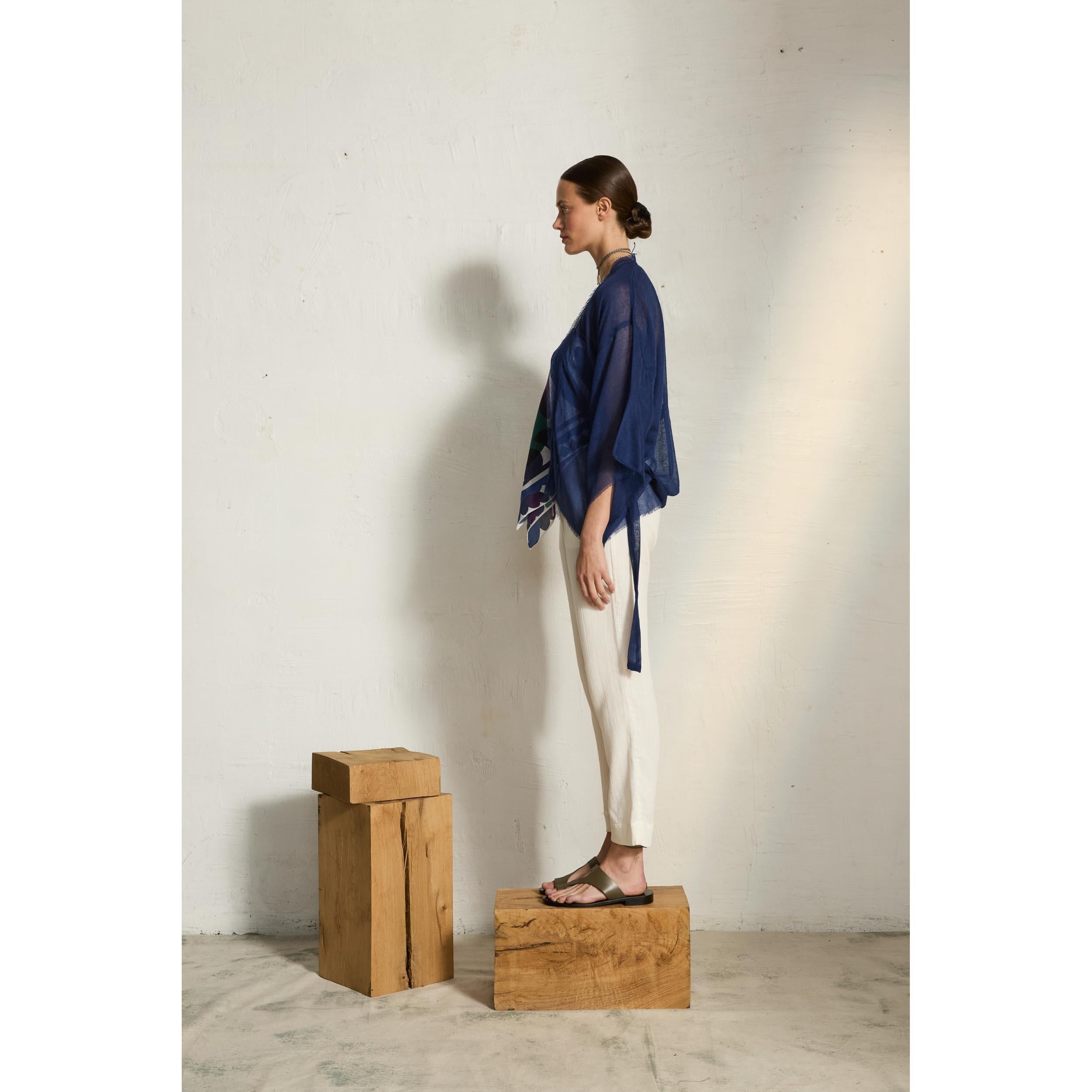 Kimono Renata Etamine De Laine - China Blue